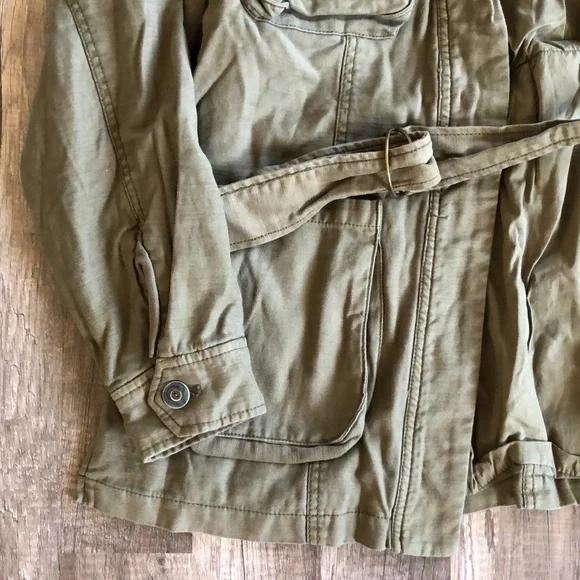 Free People In Our Nature Military Green Wrap Cargo Jacket M - Picture 5 of 14